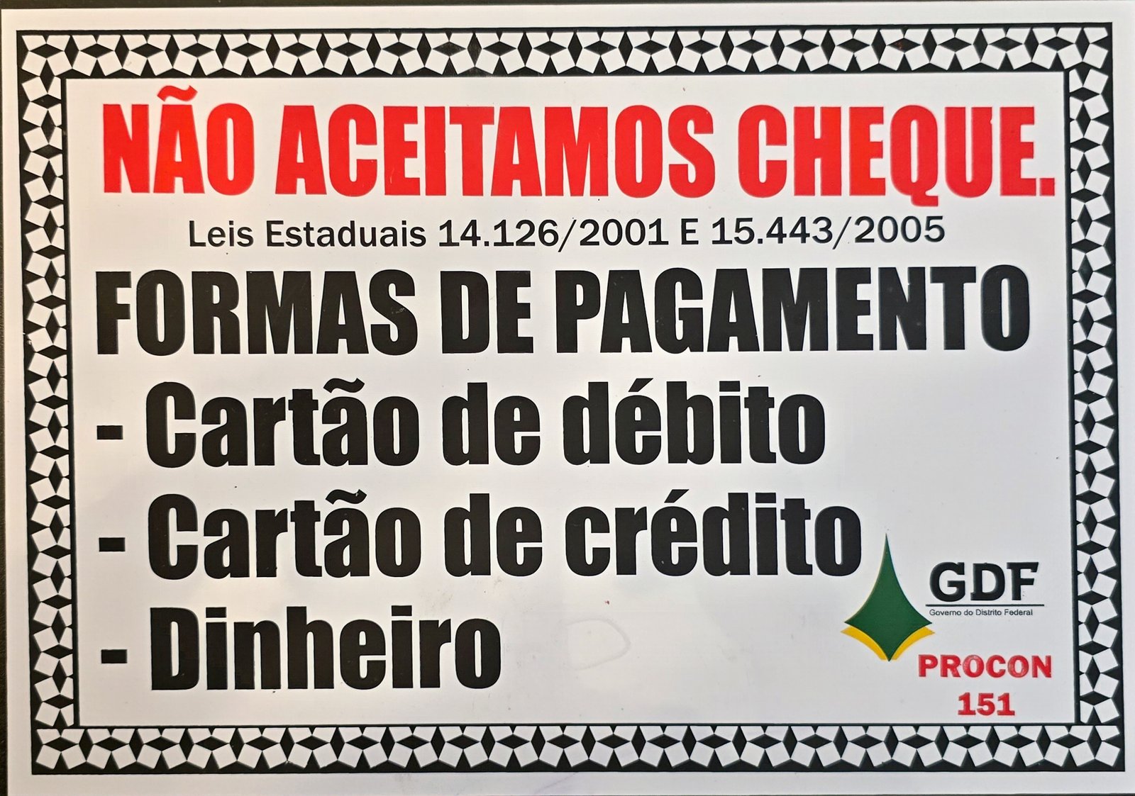 Não Aceitamos Cheque