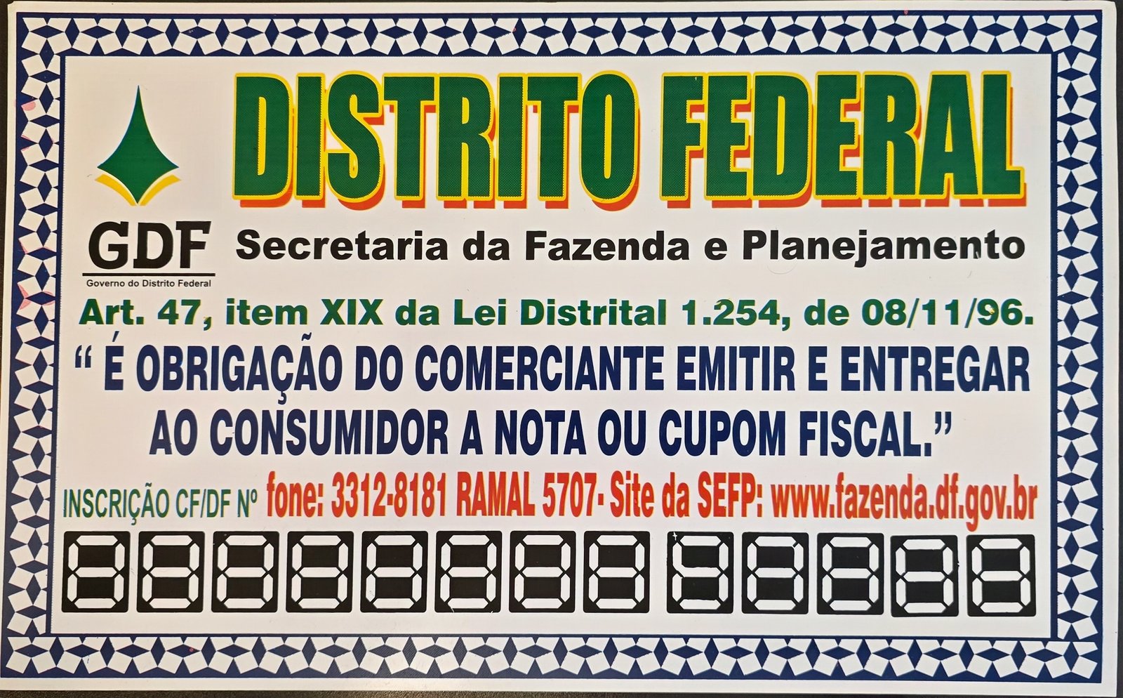 Nota Fiscal Obrigatória